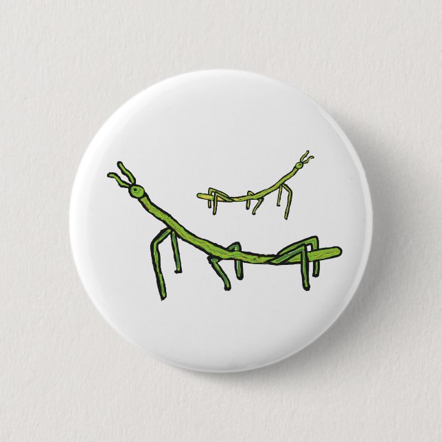 Stick Bug Insect Button (Front)