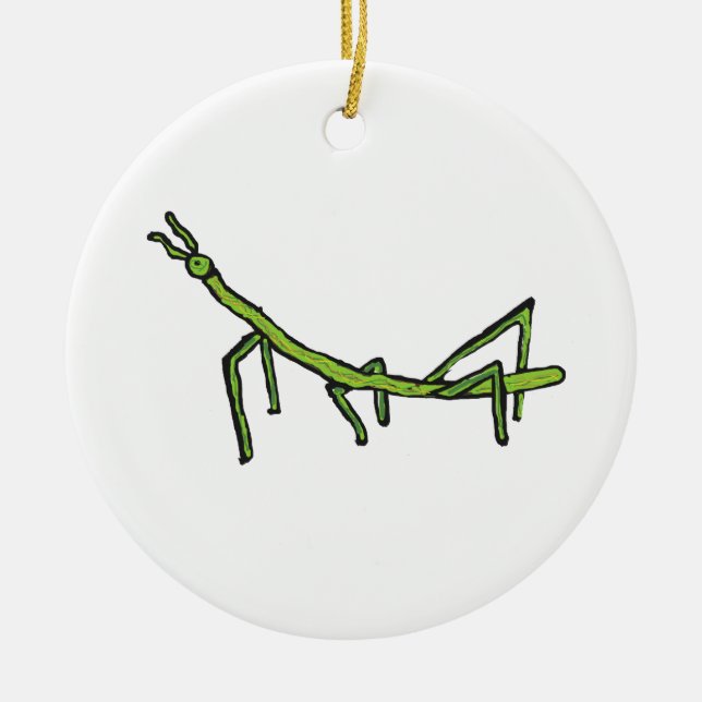Stick Bug Insect Ceramic Ornament (Front)