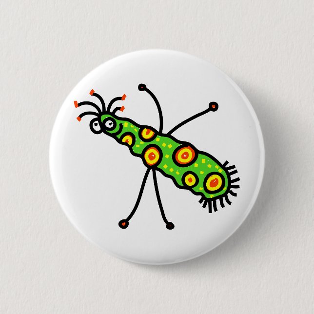 Stick Cartoon Germ Button (Front)