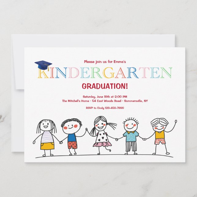 Stick Characters  Invitation (Front)