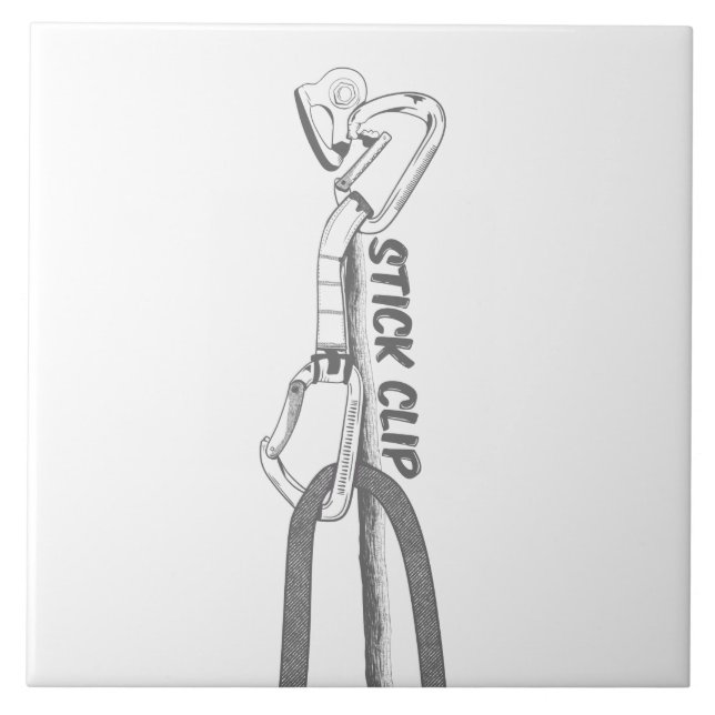 Stick clipping rock climbing ceramic tile (Front)