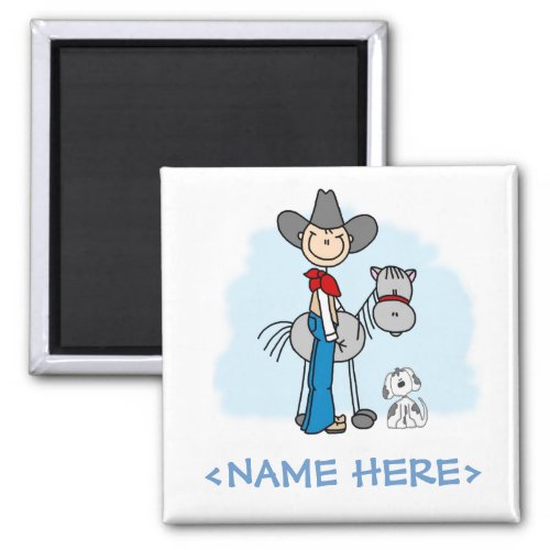 Stick Cowboy N Horse Magnet