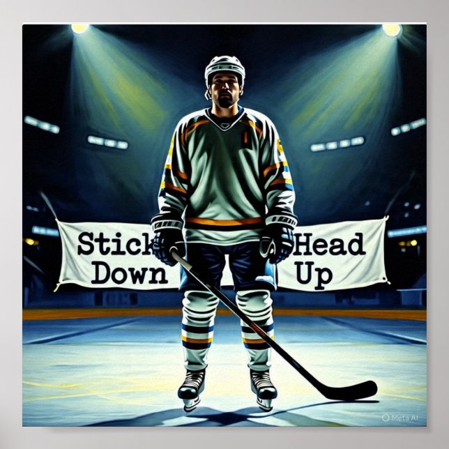 Stick Down Head Up Hockey Poster (Front)