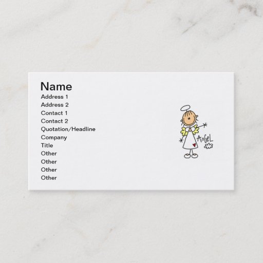 Customizable Stick Figure Angel T-shirts and Gifts Business Card