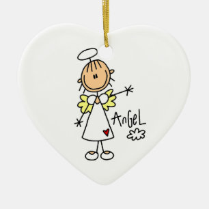Stick Figure Angel T-shirts and Gifts Ceramic Ornament