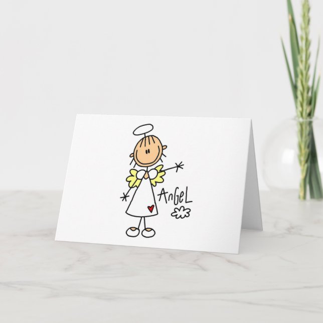 Stick Figure Angel T-shirts and Gifts Holiday Card (Front)