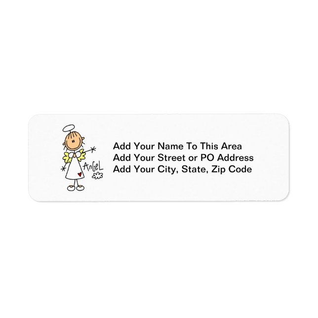 Stick Figure Angel T-shirts and Gifts Label (Front)
