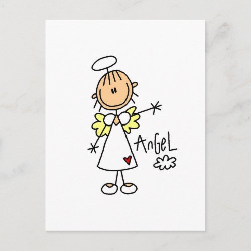 Stick Figure Angel T_shirts and Gifts Postcard