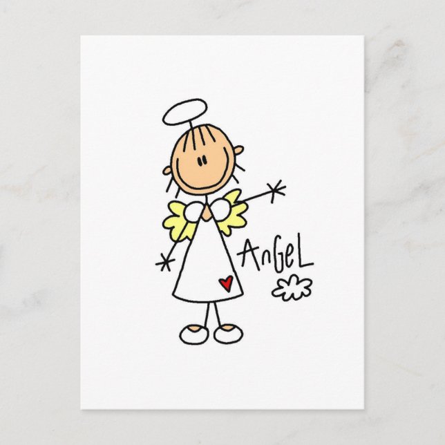 Stick Figure Angel T-shirts and Gifts Postcard (Front)