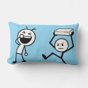 Stick Figure Argument Funny  Lumbar Pillow