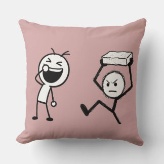 Stick Figure Argument Funny Throw Pillow