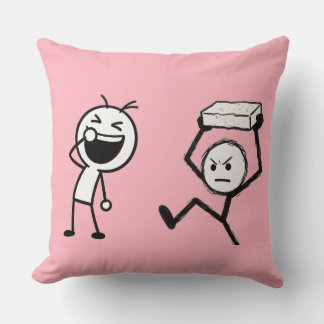 Stick Figure Argument Funny Throw Pillow