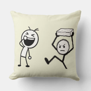 Stick Figure Argument Funny  Throw Pillow