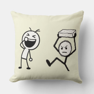 Stick Figure Argument Funny Throw Pillow