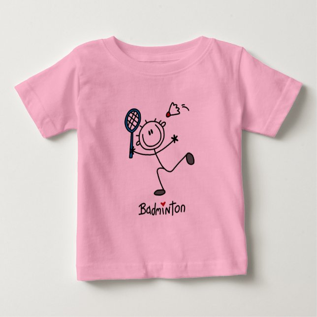 Stick Figure Badminton T-shirts and Gifts (Front)