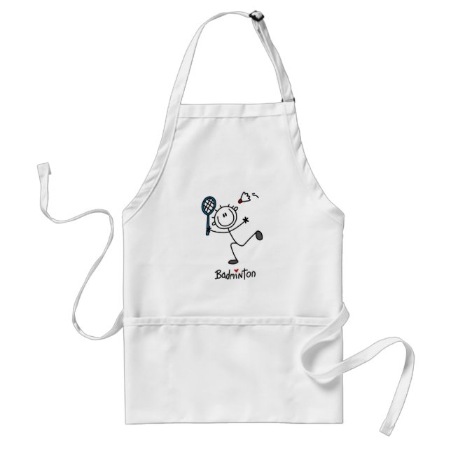 Stick Figure Badminton T-shirts and Gifts Adult Apron (Front)