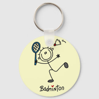 Stick Figure Badminton T-shirts and Gifts Keychain