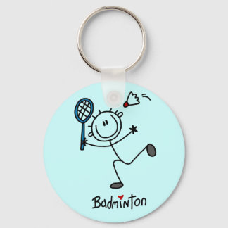 Stick Figure Badminton T-shirts and Gifts Keychain