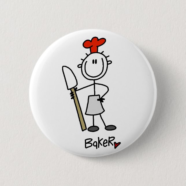 Stick Figure Baker Button (Front)