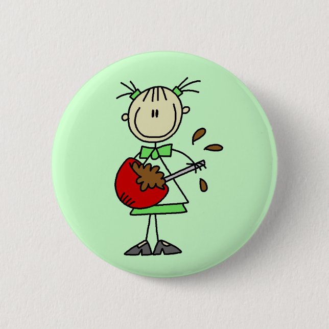 Stick Figure Baker Mixing Batter Button (Front)