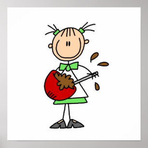 Stick Figure Baker Mixing Batter Poster