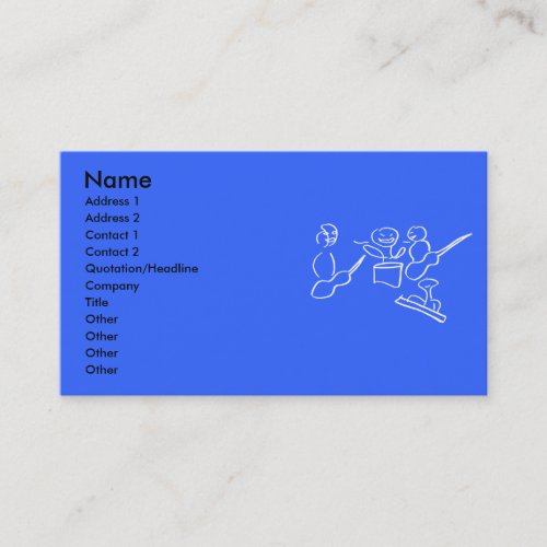 Stick figure band white outline business card