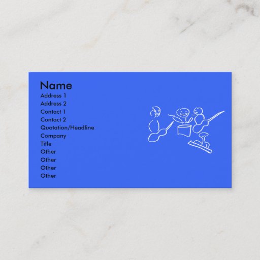 Customizable Stick figure band white outline business card
