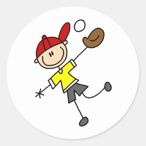 Stick Figure Baseball Sticker