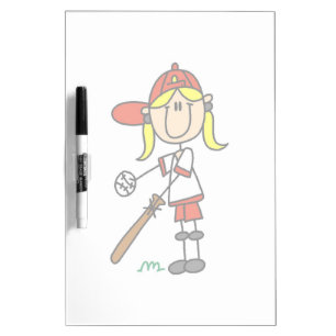 Stick Figure Baseball Up At Bat Dry-Erase Board