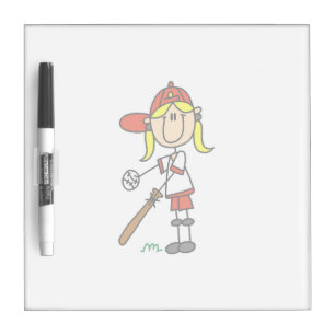 Stick Figure Baseball Up At Bat Dry Erase Board