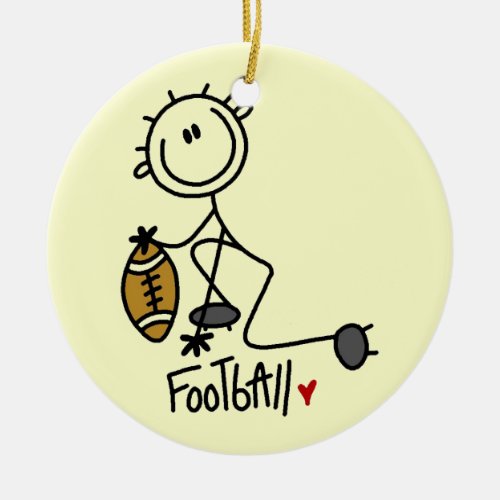 Stick Figure Basic Football T_shirts and Gifts Ceramic Ornament