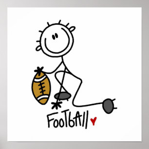 Stick Figure Basic Football T-shirts and Gifts Poster