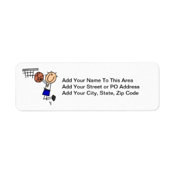Stick Figure Basketball Sink T-shirs And Gifts Label by sport_shop at Zazzle