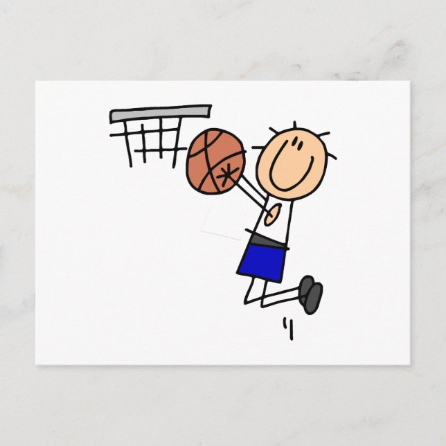 Stick Figure Basketball Sink T-shirs and Gifts Postcard (Front)