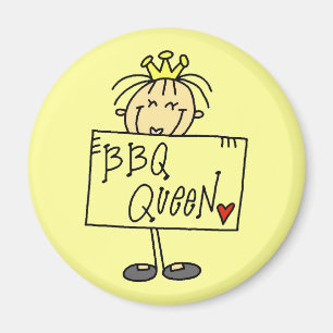 Stick Figure BBQ Queen Magnet