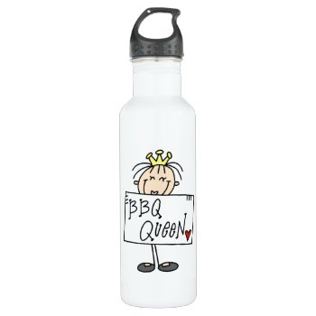 Stick Figure Bbq Queen Water Bottle by stick_figures at Zazzle