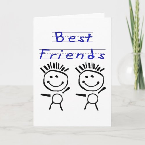 Stick Figure Best Friends Card