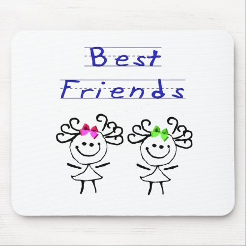 Stick figure best friends mouse pad