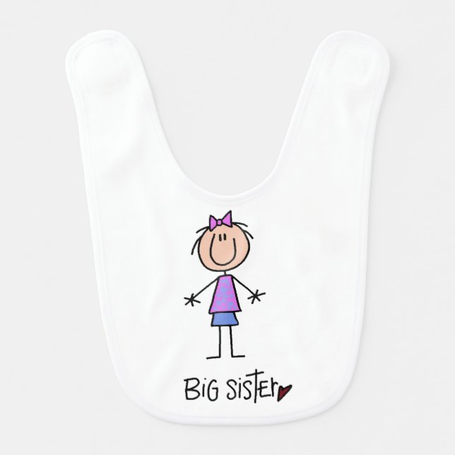 Stick Figure Big Sister Bib (Front)