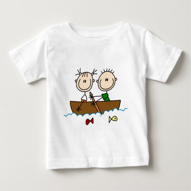 Stick Figure Boat Fishing Tshirts and Gifts (Front)