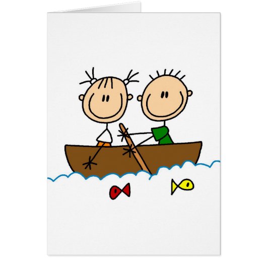 Stick Figure Boat Fishing Tshirts and Gifts (Front)