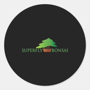 Stick Figure Bonsai Family T - Funny Premium Classic Round Sticker
