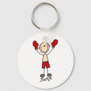Stick Figure Boxer T-shirts and Gifts Keychain