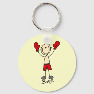 Stick Figure Boxer T-shirts and Gifts Keychain