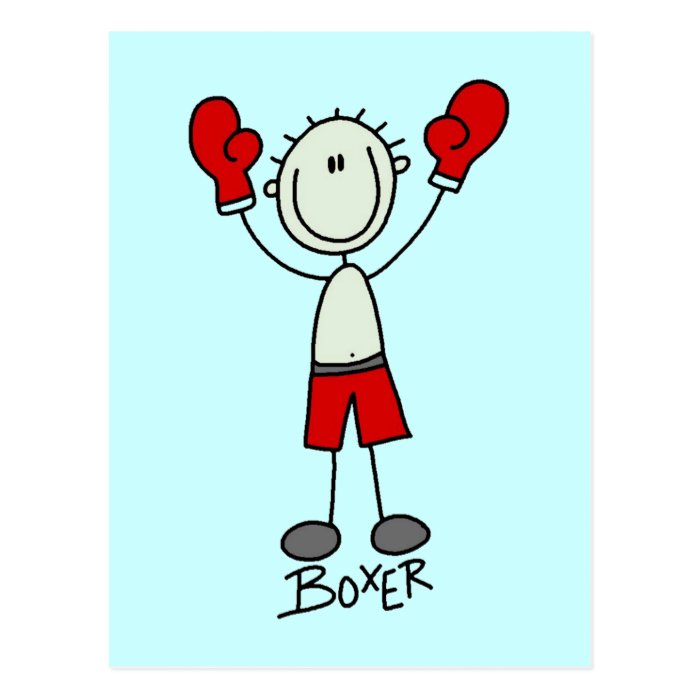 Stick Figure Boxing T shirts and Gifts Post Card