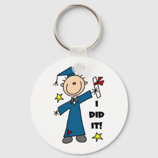 Stick Figure Boy Graduate T-shirts and Gifts Keychain