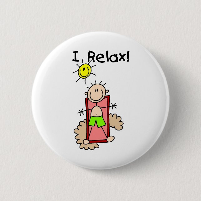 Stick Figure Boy I Relax Button (Front)