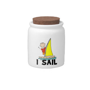 Stick Figure Boy I Sail Candy Jar