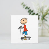 Stick Figure Boy on Scooter (Standing Front)