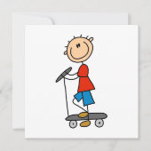 Stick Figure Boy on Scooter (Front)